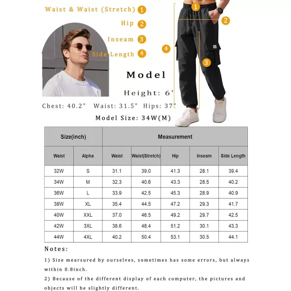 COOFANDY Mens Casual Joggers Pants Stretch Waist Drawstring Cargo Pants Tapered Sweatpants with Pockets