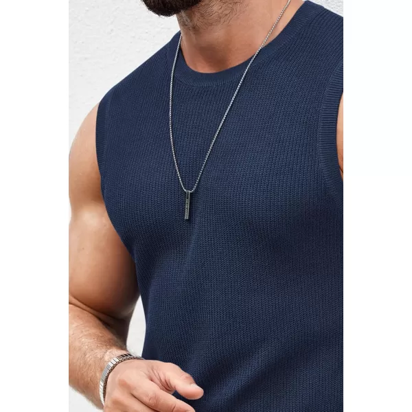 COOFANDY Mens Casual Knitted Tank Tops Crew Neck Sleeveless Muscle T Shirts Summer Beach Tops