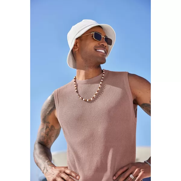 COOFANDY Mens Casual Knitted Tank Tops Crew Neck Sleeveless Muscle T Shirts Summer Beach Tops