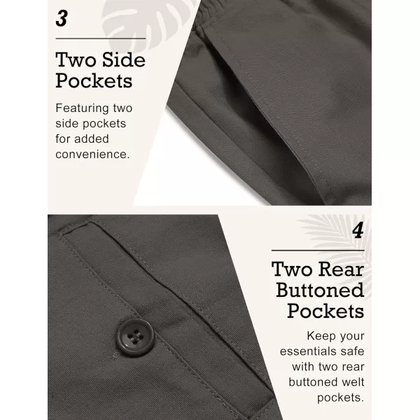 COOFANDY Men's Casual Linen Pants Elastic Waist Drawstring Beach Summer Pants Lightweight Linen Trousers
