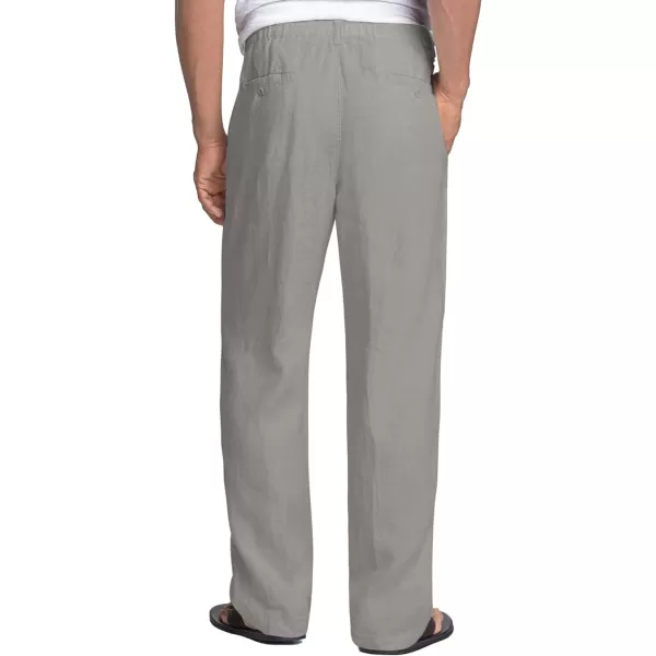 COOFANDY Men's Casual Linen Pants Elastic Waist Drawstring Beach Summer Pants Lightweight Linen Trousers