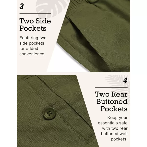 COOFANDY Men's Casual Linen Pants Elastic Waist Drawstring Beach Summer Pants Lightweight Linen Trousers