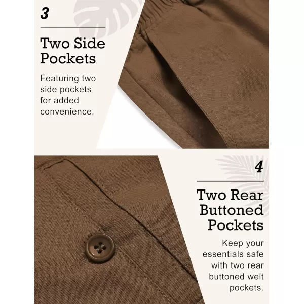 COOFANDY Men's Casual Linen Pants Elastic Waist Drawstring Beach Summer Pants Lightweight Linen Trousers