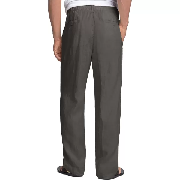 COOFANDY Men's Casual Linen Pants Elastic Waist Drawstring Beach Summer Pants Lightweight Linen Trousers