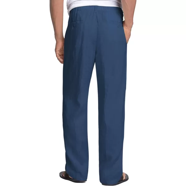 COOFANDY Men's Casual Linen Pants Elastic Waist Drawstring Beach Summer Pants Lightweight Linen Trousers