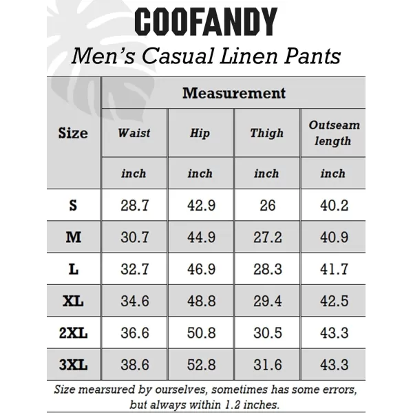 COOFANDY Men's Casual Linen Pants Elastic Waist Drawstring Beach Summer Pants Lightweight Linen Trousers