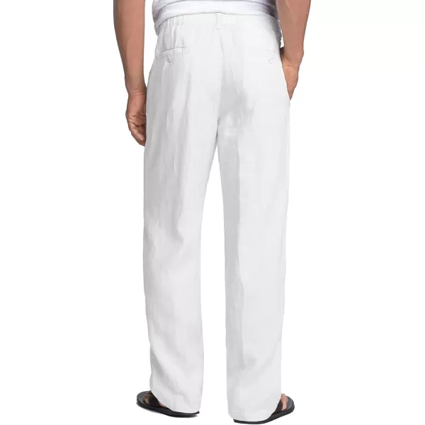 COOFANDY Men's Casual Linen Pants Elastic Waist Drawstring Beach Summer Pants Lightweight Linen Trousers