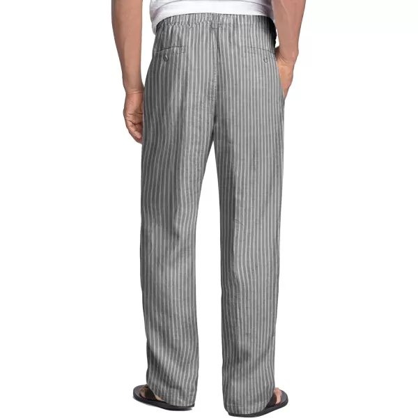 COOFANDY Men's Casual Linen Pants Elastic Waist Drawstring Beach Summer Pants Lightweight Linen Trousers