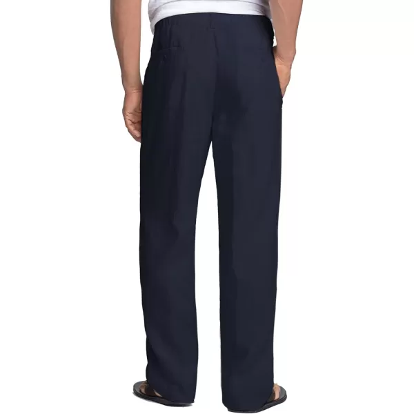 COOFANDY Men's Casual Linen Pants Elastic Waist Drawstring Beach Summer Pants Lightweight Linen Trousers