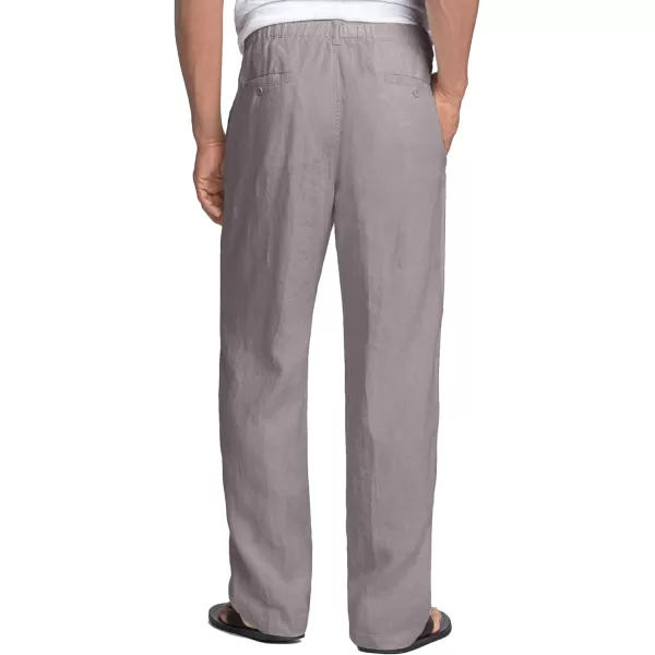 COOFANDY Men's Casual Linen Pants Elastic Waist Drawstring Beach Summer Pants Lightweight Linen Trousers