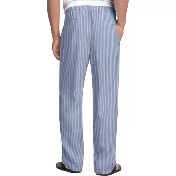 COOFANDY Men's Casual Linen Pants Elastic Waist Drawstring Beach Summer Pants Lightweight Linen Trousers