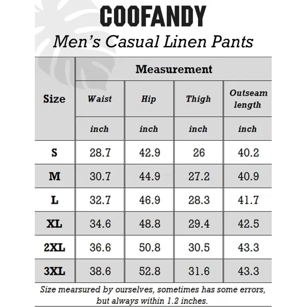COOFANDY Men's Casual Linen Pants Elastic Waist Drawstring Beach Summer Pants Lightweight Linen Trousers