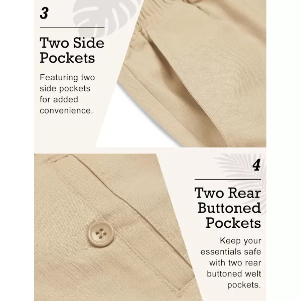 COOFANDY Men's Casual Linen Pants Elastic Waist Drawstring Beach Summer Pants Lightweight Linen Trousers