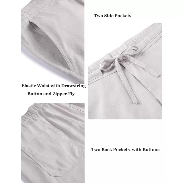 COOFANDY Men's Casual Linen Pants Elastic Waist Drawstring Yoga Beach Pants Lightweight Loose Fit Trousers with Pockets