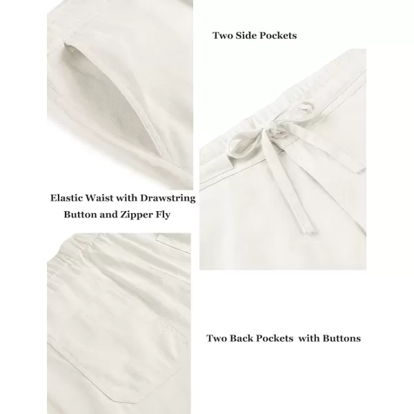 COOFANDY Men's Casual Linen Pants Elastic Waist Drawstring Yoga Beach Pants Lightweight Loose Fit Trousers with Pockets