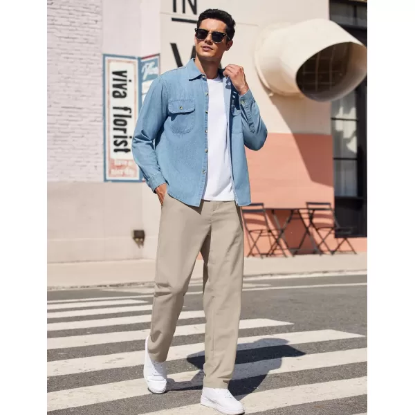 COOFANDY Men's Casual Pants Classic Fit Straight Legs Flat Front Twill Pants