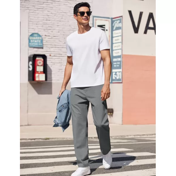 COOFANDY Men's Casual Pants Classic Fit Straight Legs Flat Front Twill Pants