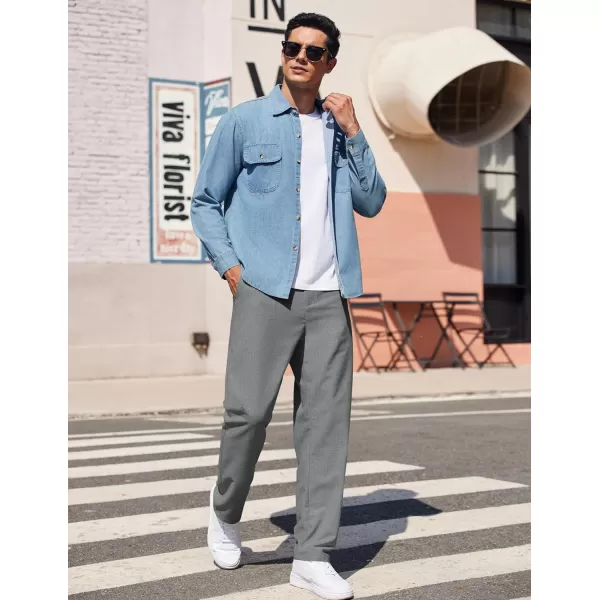 COOFANDY Men's Casual Pants Classic Fit Straight Legs Flat Front Twill Pants