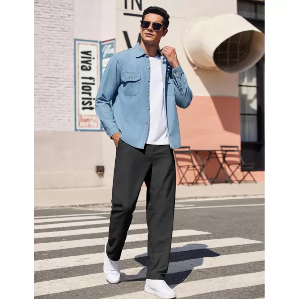 COOFANDY Men's Casual Pants Classic Fit Straight Legs Flat Front Twill Pants