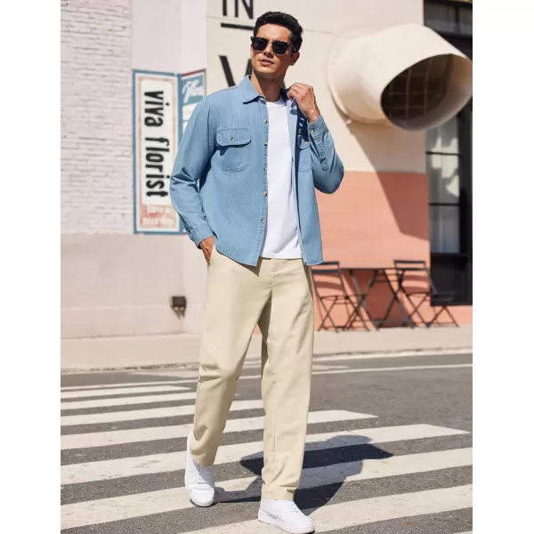 COOFANDY Men's Casual Pants Classic Fit Straight Legs Flat Front Twill Pants