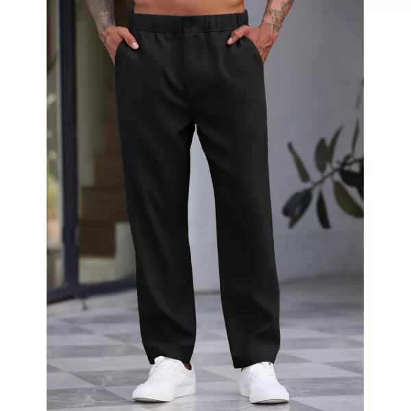 COOFANDY Men's Casual Pants Relaxed Fit Flat Front Expandable Waist Chino Slack Trousers