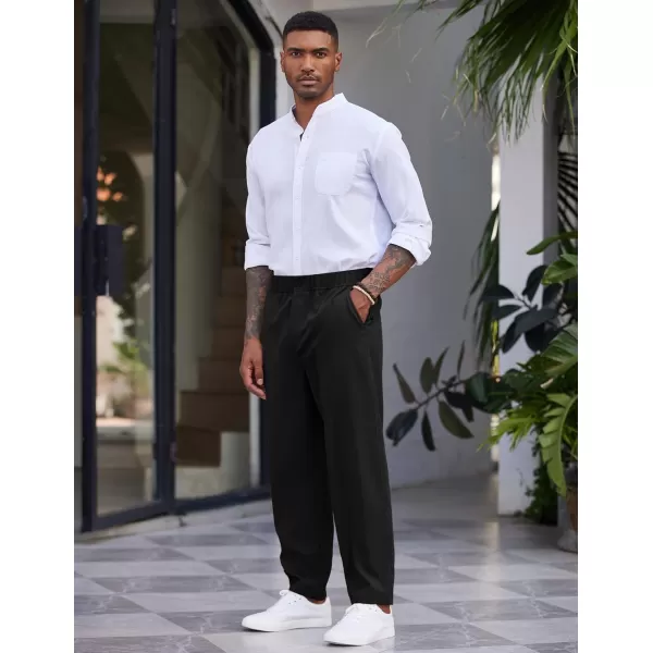 COOFANDY Men's Casual Pants Relaxed Fit Flat Front Expandable Waist Chino Slack Trousers
