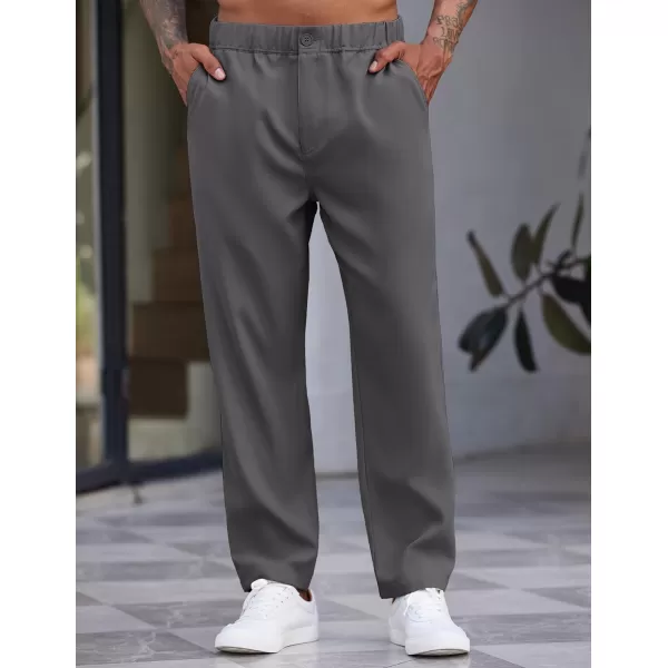 COOFANDY Men's Casual Pants Relaxed Fit Flat Front Expandable Waist Chino Slack Trousers