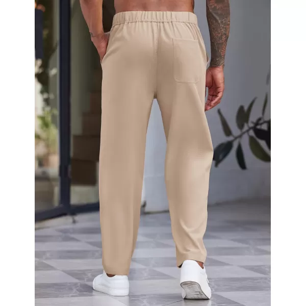 COOFANDY Men's Casual Pants Relaxed Fit Flat Front Expandable Waist Chino Slack Trousers