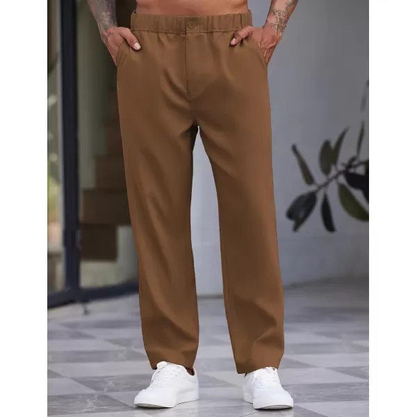 COOFANDY Men's Casual Pants Relaxed Fit Flat Front Expandable Waist Chino Slack Trousers
