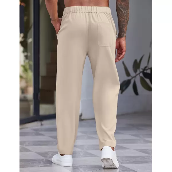 COOFANDY Men's Casual Pants Relaxed Fit Flat Front Expandable Waist Chino Slack Trousers