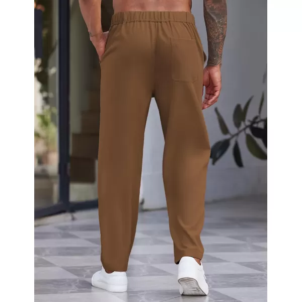 COOFANDY Men's Casual Pants Relaxed Fit Flat Front Expandable Waist Chino Slack Trousers