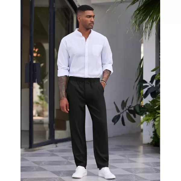 COOFANDY Men's Casual Pants Relaxed Fit Flat Front Expandable Waist Chino Slack Trousers