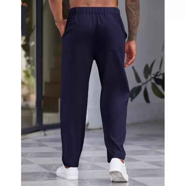 COOFANDY Men's Casual Pants Relaxed Fit Flat Front Expandable Waist Chino Slack Trousers