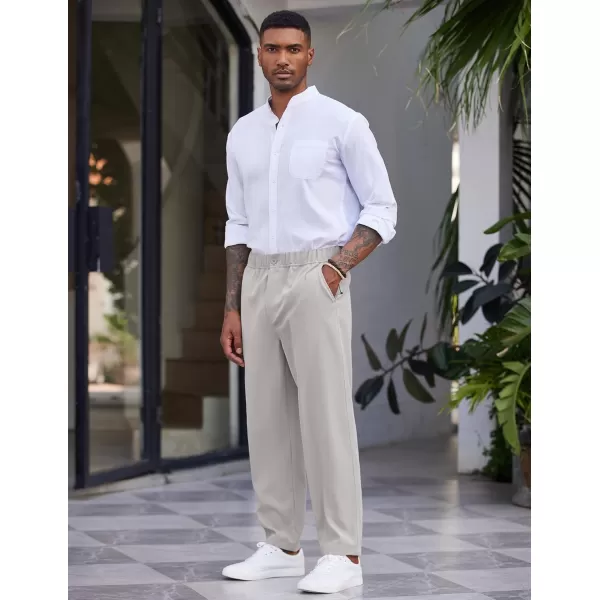 COOFANDY Men's Casual Pants Relaxed Fit Flat Front Expandable Waist Chino Slack Trousers