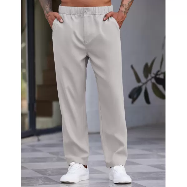 COOFANDY Men's Casual Pants Relaxed Fit Flat Front Expandable Waist Chino Slack Trousers