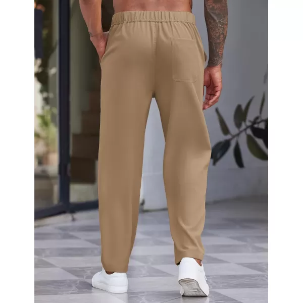 COOFANDY Men's Casual Pants Relaxed Fit Flat Front Expandable Waist Chino Slack Trousers