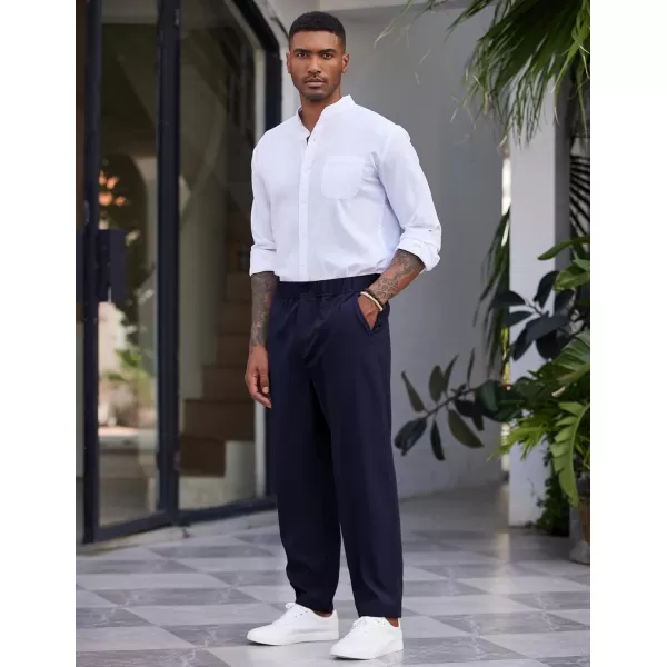 COOFANDY Men's Casual Pants Relaxed Fit Flat Front Expandable Waist Chino Slack Trousers