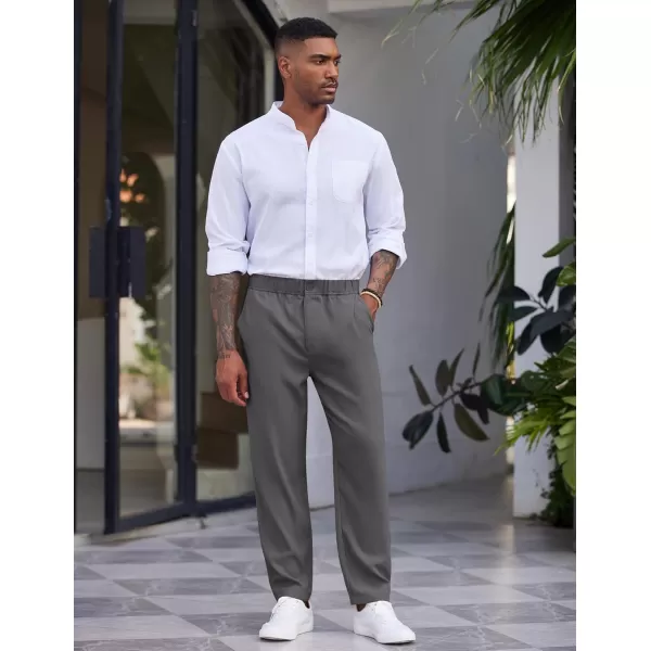 COOFANDY Men's Casual Pants Relaxed Fit Flat Front Expandable Waist Chino Slack Trousers