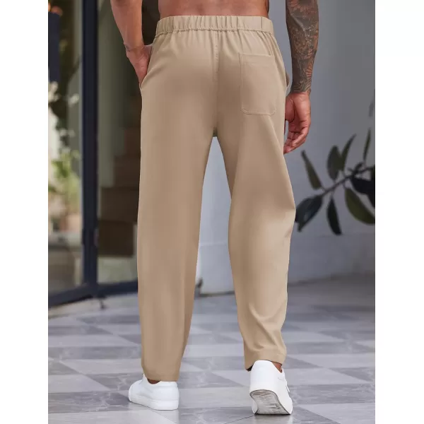 COOFANDY Men's Casual Pants Relaxed Fit Flat Front Expandable Waist Chino Slack Trousers