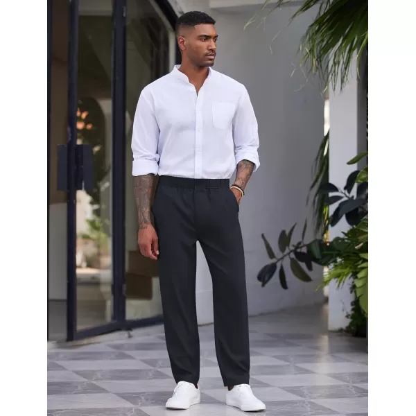 COOFANDY Men's Casual Pants Relaxed Fit Flat Front Expandable Waist Chino Slack Trousers