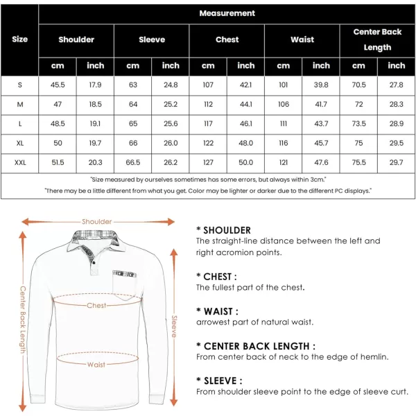 COOFANDY Men's Casual Polo Shirt Long Sleeve Classic Plaid Button Tees with Pockets