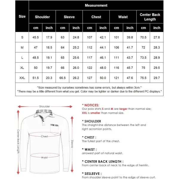 COOFANDY Men's Casual Polo Shirt Long Sleeve Classic Plaid Button Tees with Pockets
