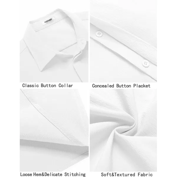 COOFANDY Men's Casual Short Sleeve Button Down Summer Beach Shirt Lightweight Textured Wrinkle Free Stretch Shirts