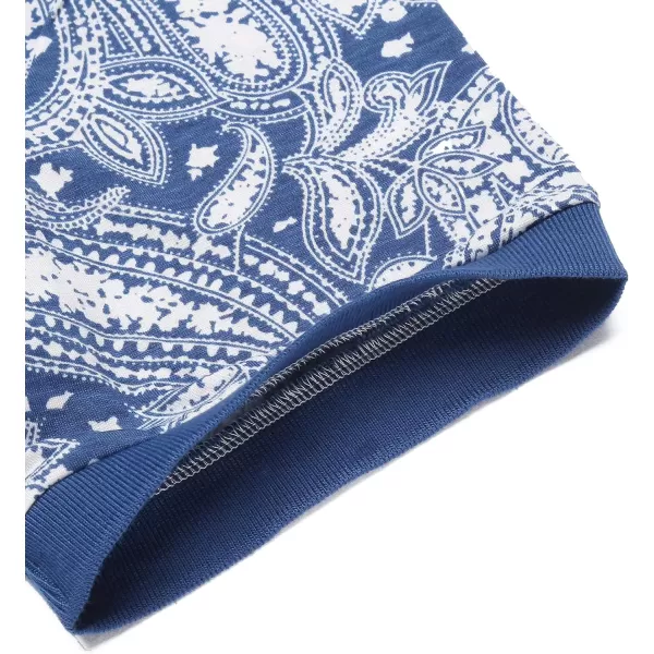 COOFANDY Mens Casual Short Sleeve Polo Shirts Slim Fit Paisley Polo T Shirts Floral Print Shirt