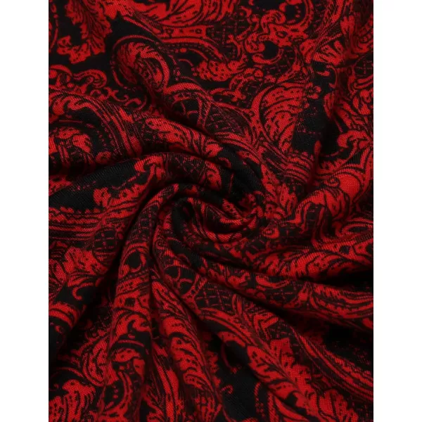 COOFANDY Mens Casual Short Sleeve Polo Shirts Slim Fit Paisley Polo T Shirts Floral Print Shirt