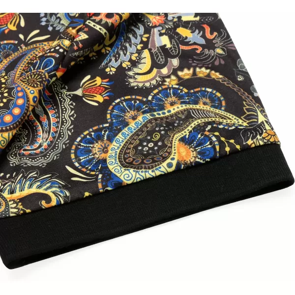 COOFANDY Mens Casual Short Sleeve Polo Shirts Slim Fit Paisley Polo T Shirts Floral Print Shirt