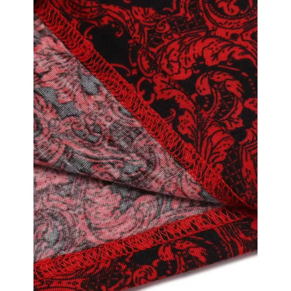 COOFANDY Mens Casual Short Sleeve Polo Shirts Slim Fit Paisley Polo T Shirts Floral Print Shirt