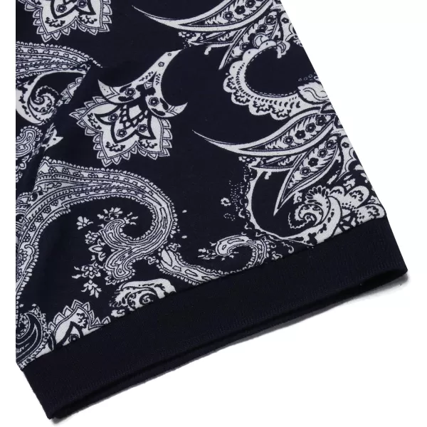 COOFANDY Mens Casual Short Sleeve Polo Shirts Slim Fit Paisley Polo T Shirts Floral Print Shirt