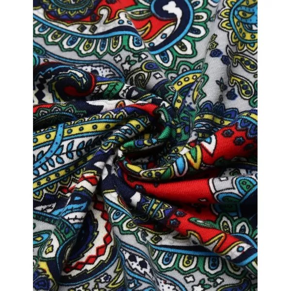 COOFANDY Mens Casual Short Sleeve Polo Shirts Slim Fit Paisley Polo T Shirts Floral Print Shirt