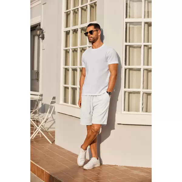 COOFANDY Men's Casual Shorts 9" Elastic Waist Drawstring Shorts Lightweight Regular Fit Beach Summer Shorts
